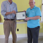 Jerry Burnell congratulating Terry Rhoads receiving Rufus Ingalls award